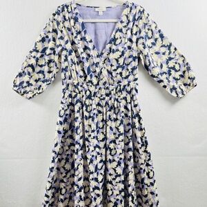 On 34th Dress Woman's M Pastel Lavender Floral 3/4 Sleeve Midi Cottagecore
